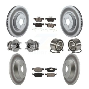 Front Rear Hub Bearing Coated Disc Brake Rotor Pad Kit (10Pc) For Ford Escape Lincoln MKC KBB-124759