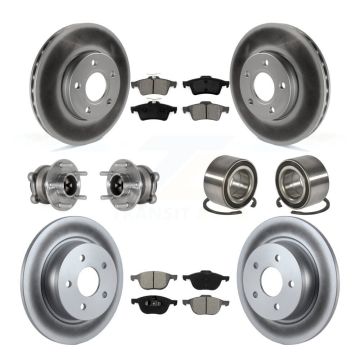 Front Rear Hub Bearing Coat Brake Rotor Pad Kit (10Pc) For Ford C-Max With Parking Assist KBB-124779