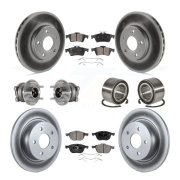 Front Rear Hub Bearing Coat Brake Rotor Pad Kit (10Pc) For Ford C-Max With Parking Assist KBB-124861