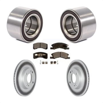 Front Wheel Bearing Coated Disc Brake Rotor & Pads Kit For 2017-2022 Mitsubishi Mirage G4 KBB-124909
