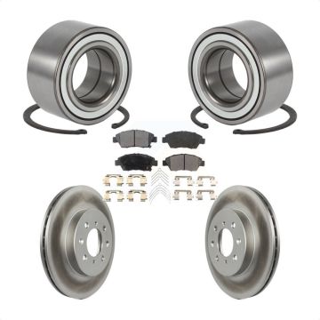 Front Wheel Bearing Coat Brake Rotor Pads Kit For 2004-2005 Honda Civic With 4 Lug Wheels KBB-124923