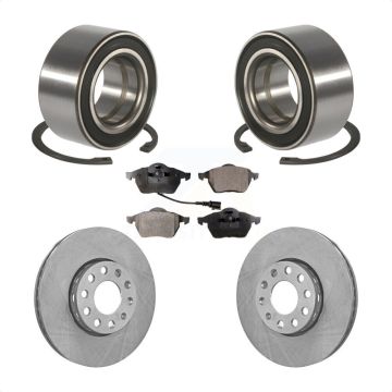 Front Wheel Bearing Disc Brake Rotors And Semi-Metallic Pads Kit For Audi A6 Quattro 100 KBB-124996