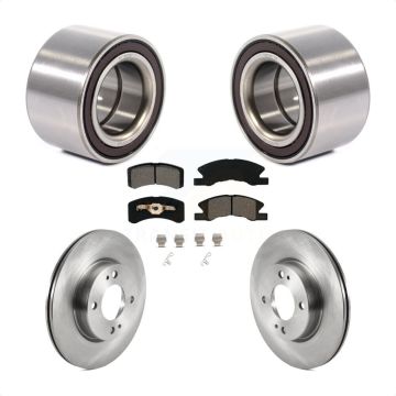 Front Wheel Bearing Disc Brake Rotors And Pads Kit For 2017-2022 Mitsubishi Mirage G4 KBB-125027