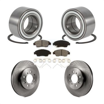 Front Wheel Bearing Brake Rotor & Pads Kit For 2004-2005 Honda Civic Si With 4 Lug Wheels KBB-125032
