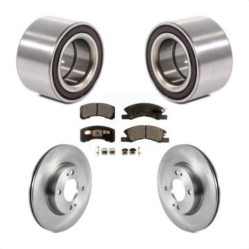 Front Wheel Bearing Disc Brake Rotors And Pads Kit For 2017-2022 Mitsubishi Mirage G4 KBB-125070