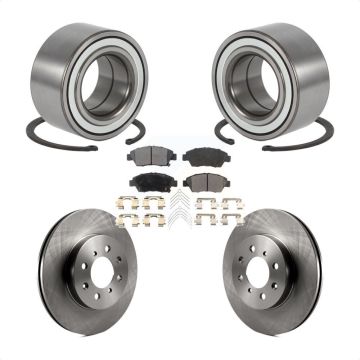 Front Wheel Bearing Brake Rotor & Pads Kit For 2004-2005 Honda Civic Si With 4 Lug Wheels KBB-125087