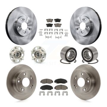 Front Rear Wheel Hub Bearing Disc Brake Rotor And Ceramic Pad Kit (10Pc) For Honda Accord KBB-126532