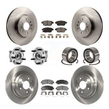 Front Rear Hub Bearings Disc Brake Rotors And Pads Kit (10Pc) For 2009-2013 Acura TL AWD KBB-126574