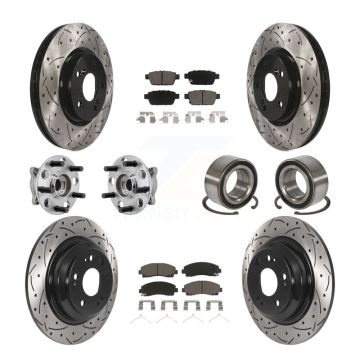 Front Rear Hub Bearing Coated Disc Brake Rotor Pads Kit (10Pc) For 2009-2013 Acura TL AWD KBB-126596