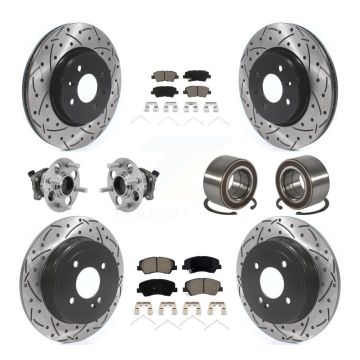 Front Rear Hub Bearing Coated Disc Brake Rotor Pads Kit (10Pc) For Kia Rio Hyundai Accent KBB-126598