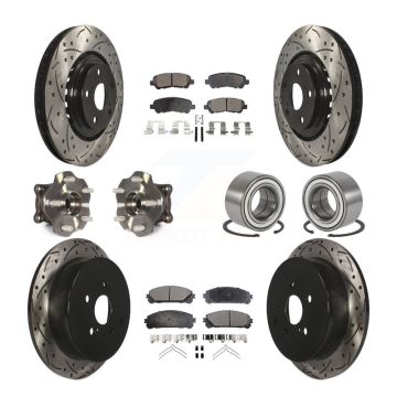 Front Rear Hub Bearing Coated Disc Brake Rotors And Pads Kit (10Pc) For Toyota Highlander KBB-126608