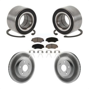 Front Wheel Bearing Coated Brake Rotor And Pad Kit For 2005 Honda Accord Hybrid with 3.0L KBB-126669