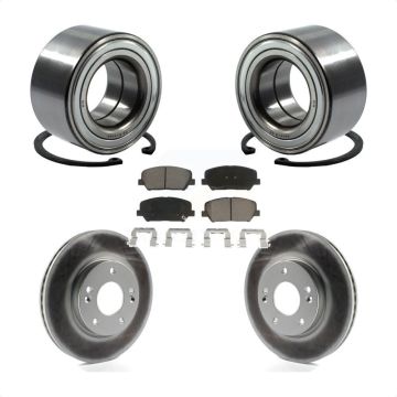 Front Wheel Bearing Coat Brake Rotor Pads Kit For Kia Forte LX Without 15" Factory Wheels KBB-126671