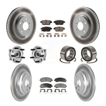 Front Rear Hub Bearing Coated Disc Brake Rotor Pads Kit (10Pc) For 2009-2013 Acura TL AWD KBB-126680