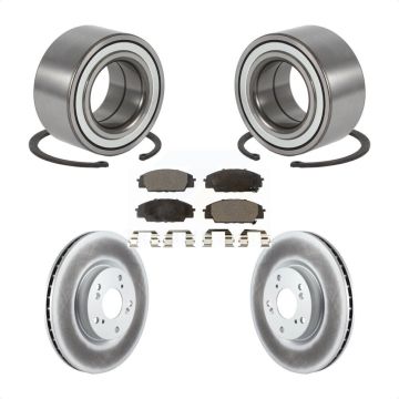 Front Wheel Bearing Coated Disc Brake Rotors And Pads Kit For 2002-2006 Acura RSX Type-S KBB-126695