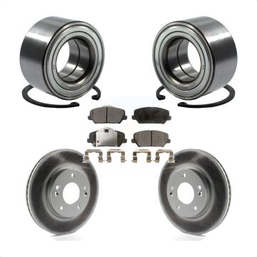 Front Wheel Bearing Coat Brake Rotor Pads Kit For Kia Forte LX Without 15" Factory Wheels KBB-126696