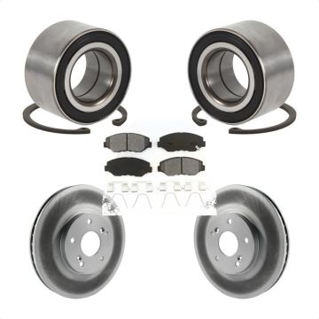 Front Wheel Bearing Coated Brake Rotor And Pad Kit For 2005 Honda Accord Hybrid with 3.0L KBB-126717