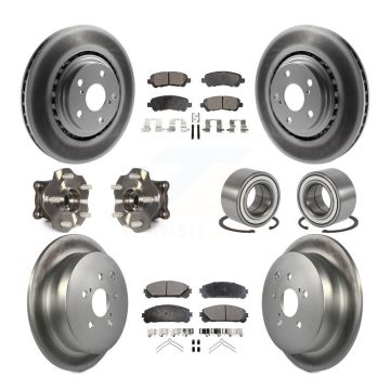 Front Rear Hub Bearing Coated Disc Brake Rotors And Pads Kit (10Pc) For Toyota Highlander KBB-126726