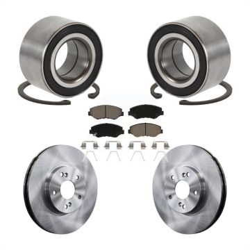 Front Wheel Bearing Disc Brake Rotors And Pads Kit For 2005 Honda Accord Hybrid with 3.0L KBB-126747