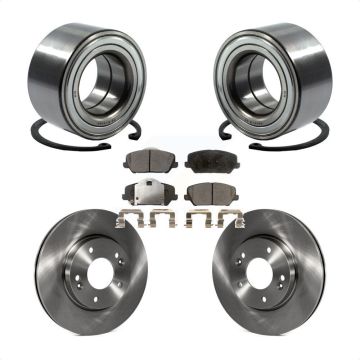 Front Wheel Bearing Brake Rotor Pads Kit For 2014 Kia Forte LX Without 15" Factory Wheels KBB-126755
