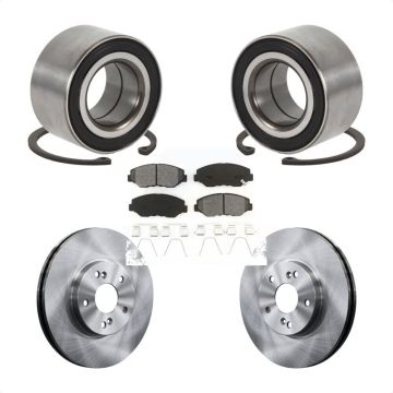 Front Wheel Bearing Disc Brake Rotors And Pads Kit For 2005 Honda Accord Hybrid with 3.0L KBB-126757