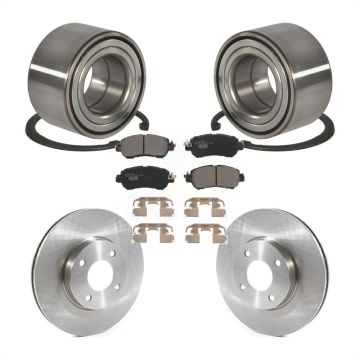 Front Wheel Bearing Disc Brake Rotors And Ceramic Pads Kit For Nissan Kicks Versa KBB-126758