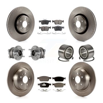 Front Rear Wheel Hub Bearing Disc Brake Rotor And Ceramic Pads Kit (10Pc) For Lincoln MKC KBB-127713