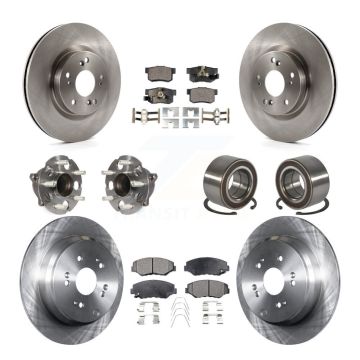 Front Rear Hub Bearing Disc Brake Rotors And Pads Kit (10Pc) For 2012-2016 Honda CR-V FWD KBB-128061