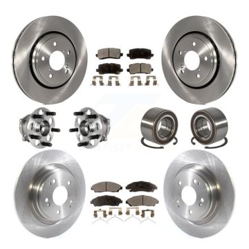 Front Rear Hub Bearing Assembly Disc Brake Rotor And Ceramic Pad Kit (10Pc) For Acura MDX KBB-128067