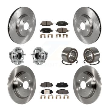 Front Rear Wheel Hub Bearing Disc Brake Rotors And Ceramic Pads Kit (10Pc) For Honda CR-V KBB-128069