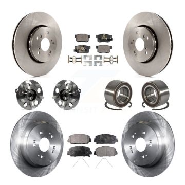 Front Rear Hub Bearings Disc Brake Rotors And Pads Kit (10Pc) For 2013-2016 Acura RDX AWD KBB-128073