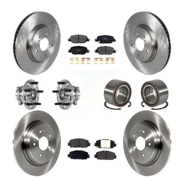 Front Rear Hub Bearing Disc Brake Rotors And Semi-Metallic Pads Kit (10Pc) For Honda CR-V KBB-128079
