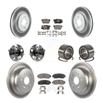 Front Rear Hub Bearing Coated Brake Rotor And Pad Kit (10Pc) For 2012-2016 Honda CR-V AWD KBB-128094