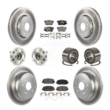 Front Rear Hub Bearing Coated Disc Brake Rotor Pad Kit (10Pc) For 2017-2018 Acura RDX AWD KBB-128099