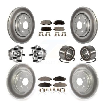 Front Rear Hub Bearing Coated Disc Brake Rotors And Ceramic Pads Kit (10Pc) For Acura MDX KBB-128100