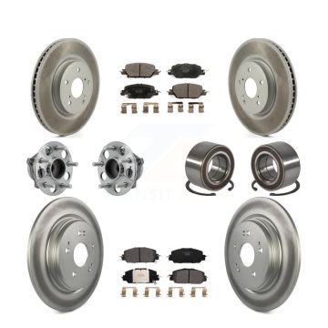Front Rear Hub Bearing Coated Disc Brake Rotor And Ceramic Pads Kit (10Pc) For Honda CR-V KBB-128102