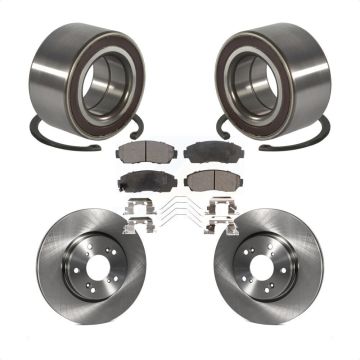 Front Wheel Bearing Disc Brake Rotors And Ceramic Pads Kit For Honda CR-V KBB-128105