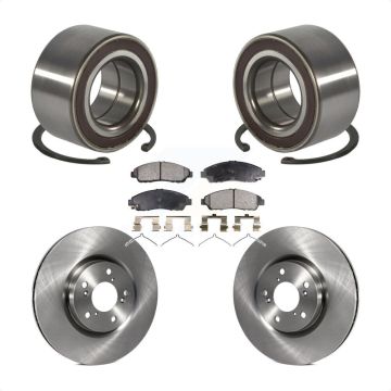 Front Wheel Bearing Disc Brake Rotor Pads Kit For 2014-2020 Acura RLX Sport Hybrid SH-AWD KBB-128106