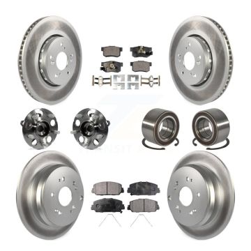 Front Rear Hub Bearing Coated Disc Brake Rotor Pad Kit (10Pc) For 2013-2016 Acura RDX AWD KBB-128122