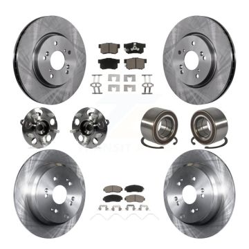 Front Rear Hub Bearing Disc Brake Rotors And Pads Kit (10Pc) For 2012-2016 Honda CR-V AWD KBB-128131