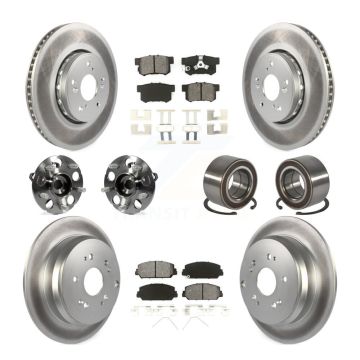 Front Rear Hub Bearing Coated Disc Brake Rotor Pad Kit (10Pc) For 2013-2016 Acura RDX AWD KBB-128139