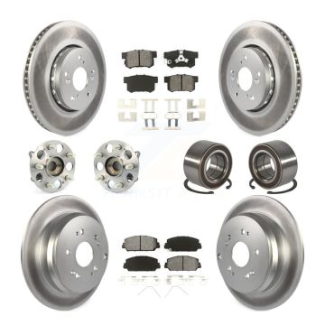 Front Rear Hub Bearing Coated Disc Brake Rotor Pad Kit (10Pc) For 2017-2018 Acura RDX AWD KBB-128141