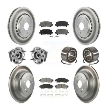 Front Rear Hub Bearing Coated Disc Brake Rotor Pad Kit (10Pc) For 2014-2016 Acura MDX AWD KBB-128143