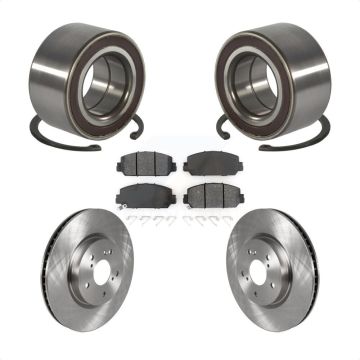Front Wheel Bearing Disc Brake Rotors And Semi-Metallic Pads Kit For Honda CR-V KBB-128147