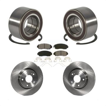 Front Wheel Bearing Disc Brake Rotors And Semi-Metallic Pads Kit For Honda CR-V KBB-128148