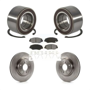 Front Wheel Bearing Disc Brake Rotors And Pads Kit For 2012-2016 Honda CR-V FWD KBB-128150