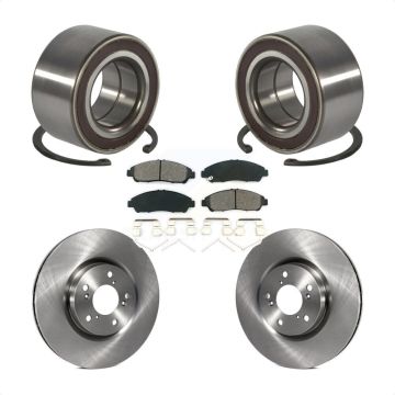 Front Wheel Bearing Disc Brake Rotor Pads Kit For 2014-2020 Acura RLX Sport Hybrid SH-AWD KBB-128153