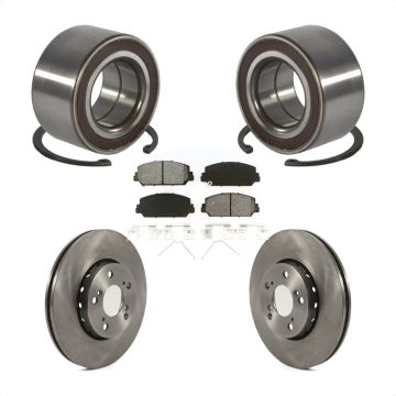 Front Wheel Bearing Disc Brake Rotors And Semi-Metallic Pads Kit For Acura RLX KBB-128154