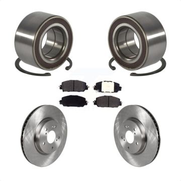 Front Wheel Bearing Disc Brake Rotors And Semi-Metallic Pads Kit For Honda CR-V KBB-128156