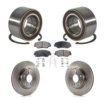 Front Wheel Bearing Disc Brake Rotors And Pads Kit For 2012-2016 Honda CR-V FWD KBB-128160